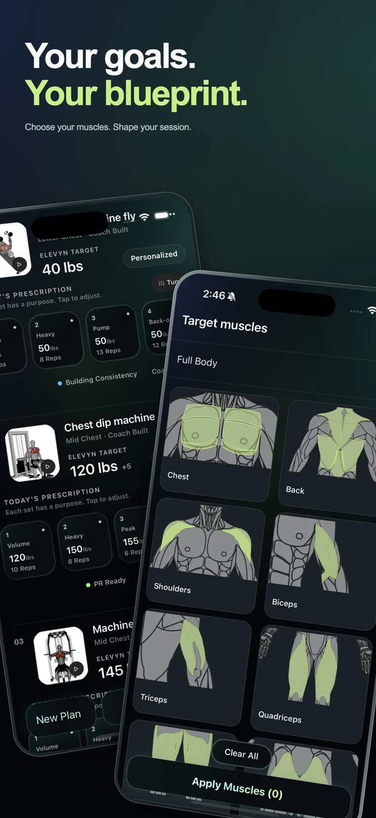 Personalized workouts: Your goals. Your blueprint.