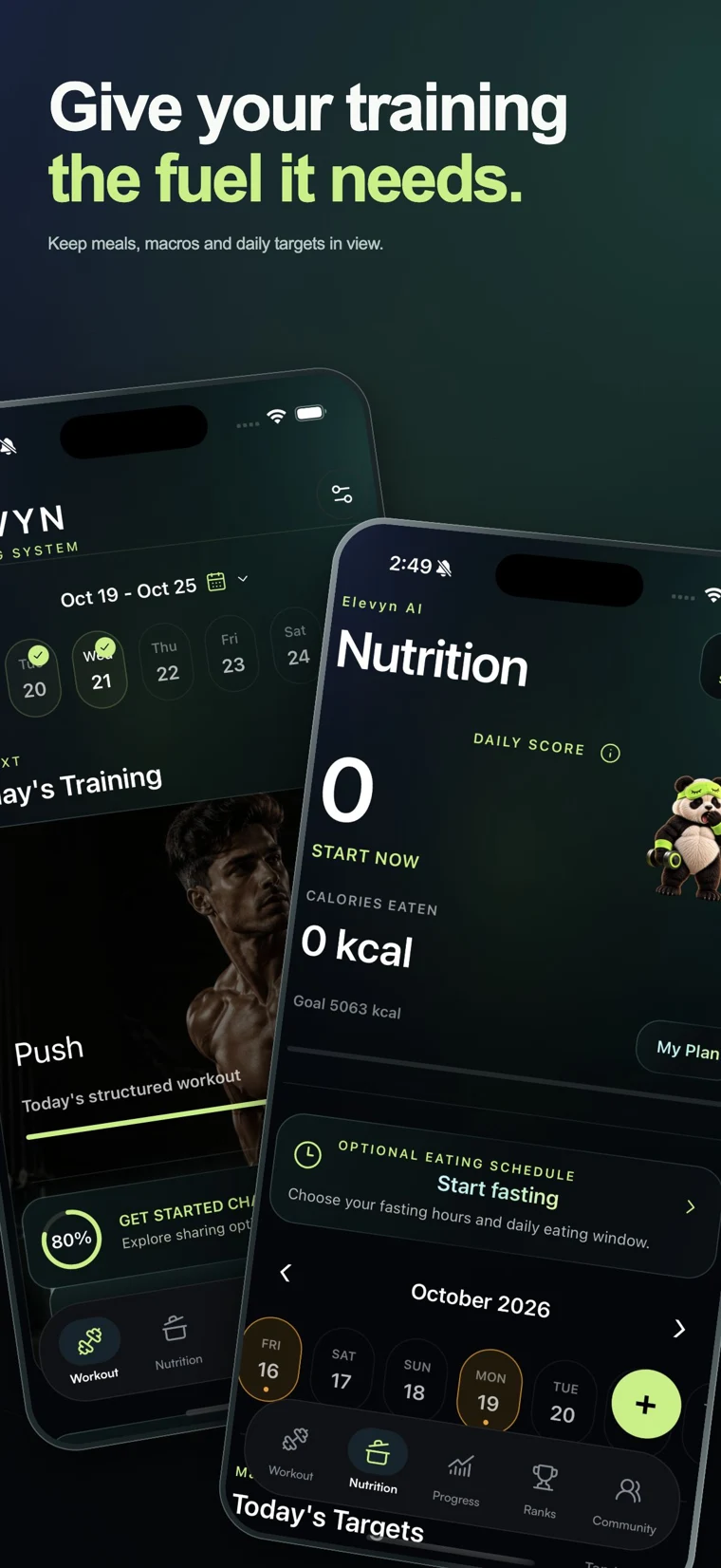 Nutrition & macros: Fuel your training.