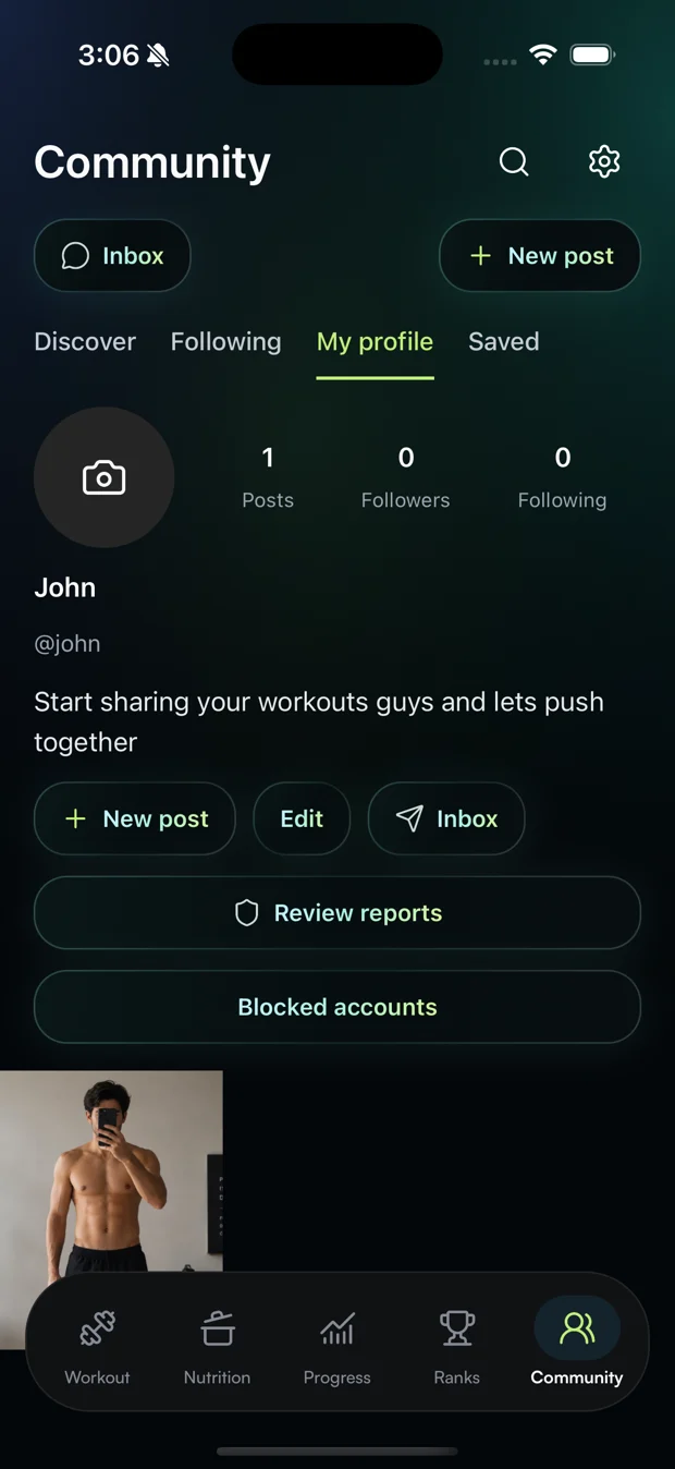 Elevyn community app screen